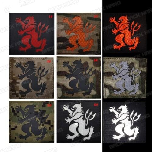 Trident Lion Patch Us Navy Seal Team 6 Infrared Multicam Cp IR Reflective Tactical Badge Army Applique For Uniform Hook Loop