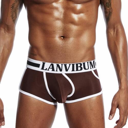 Cotton Underwear Mens U Bulge Pouch Boxer Shorts Patchwork Lingerie Bottoms Sexy Low rise Cueca Males Knickers Homme Underpants