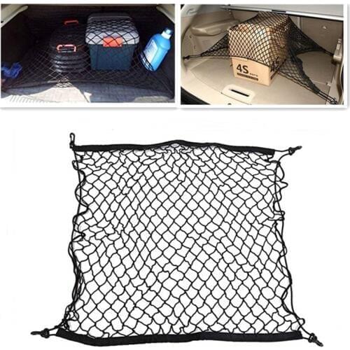 Car Trunk Universal Elastic Mesh Storage Organizer Adjustable Rear Pickup Hammock Style Vehicle Hook DebrisPack Framed Stretch