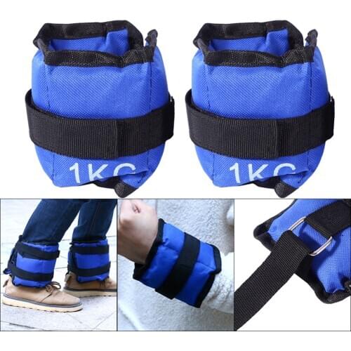 1kg/pair Wrist Ankle Weights Adjustable Sand Bag Weights Straps with Padding Exercise Fitness Running