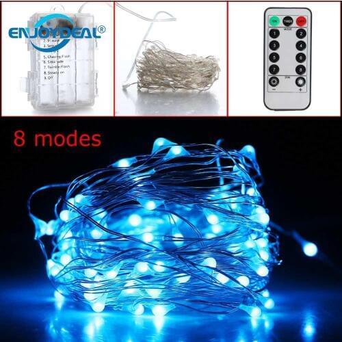 5M 10M Waterproof Remote Control Dimmable Starry Fairy String Light Battery Operated Christmas Wedding Party Holiday Decor lamp