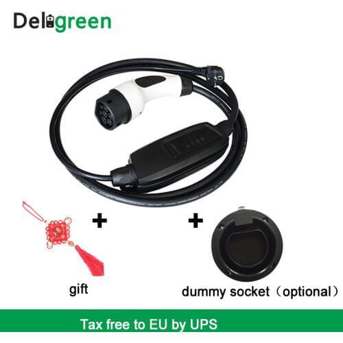 Duosida Type2 EVSE 16A Rapid Home EV Car charger Portable Level2 DC French Charging connctors with EU Socket Leakgae Protection