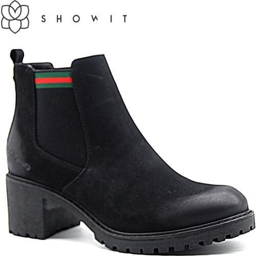 Female corporate shoes Chelsea women footwear with color sewing Mid heel Ankle Classic Boots popular elastic low flatform Lady’s