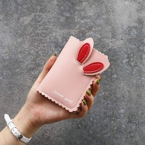 Female Wallets Small Fashion Leather Purse Women Ladies Card Bag Lovely Rabbit Women Girls Purse Money Clip Wallet Cash Holder