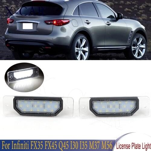 X-CAR 1 Pair No Error LED License Number Plate Light Lamp For Infiniti FX35 FX45 Q45 I30 I35 M35h M37 M56 Q70 Nissan Cefiro Fuga