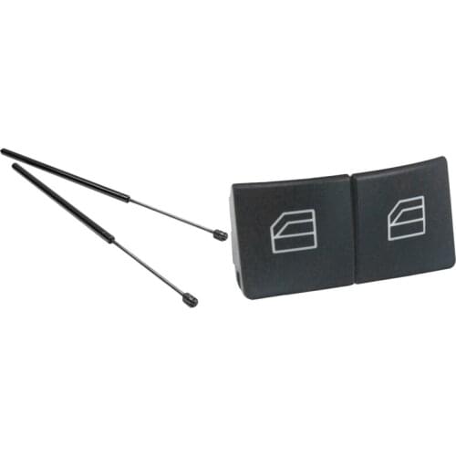 2 Pcs Front Engine Hood Support Rod & 2 Pcs Window Switch Button Covers