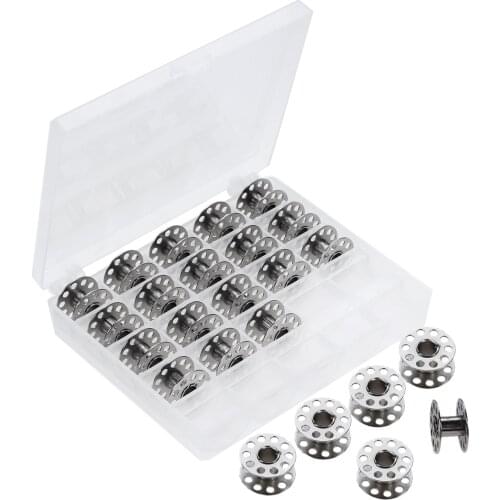 25Pcs Sewing Machine Bobbins Spools Metal Bobbin for Brother, Babylock, Janome, Kenmore, Singer