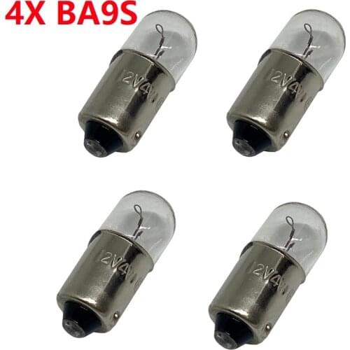 4/10X T11 T4W ba9s H6W 1895 12V-14V turn signal panel map door bulb halogen lamp high quality lamp Warm white
