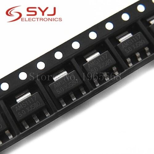 50pcs/lot AMS1117-5.0 LM1117 SOT-223 5V Linear Regulator In Stock