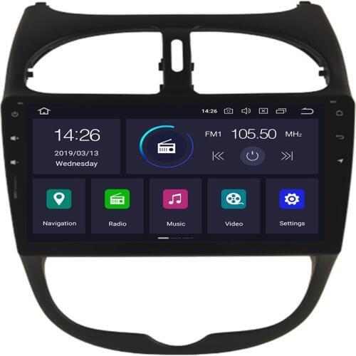 Android 10 Car No DVD CD Player for Peugeot 206 2000-2016 Car stereo headunit GPS navigation multimedia radio tape recorder