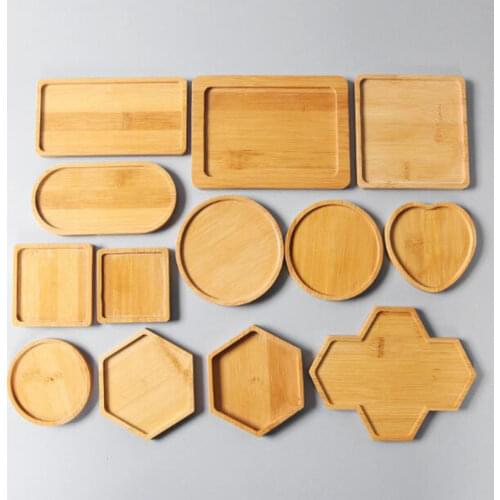 Wooden Supports for Fleshy Flower Pots Ceramic Flowerpot Tray Cup Holder Fleshy Bonsai Pad Bamboo Tray Home Graden Decoration