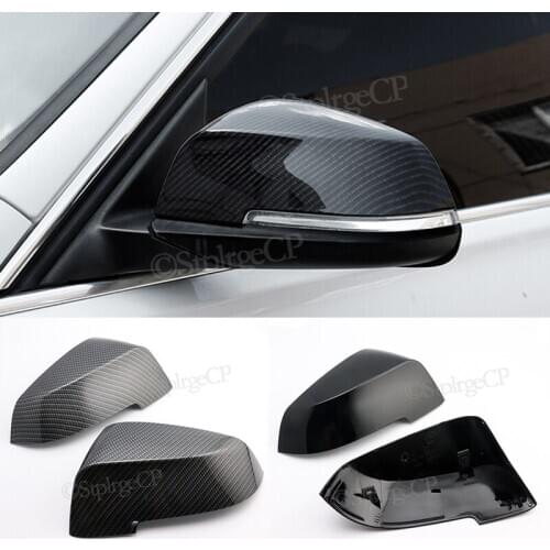 For BMW 5 6 7 Series Black mirror cover F10 F11 F18 F07 F12 F13 F06 F01 F02 F03 F04 LCL Carbon fiber pattern mirror cover