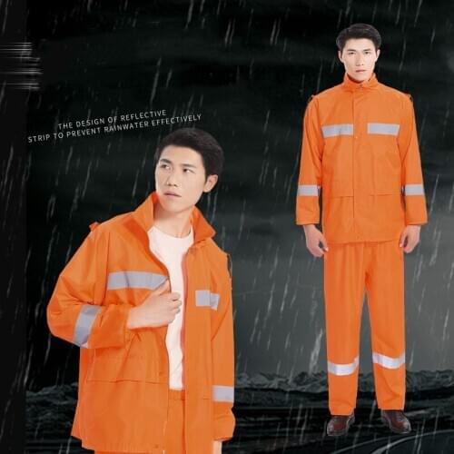 Sanitation Raincoat Professional Traffic Duty Reflective Raincoat Suit Sanitation Workers Split Raincoat and Rain Pants Suit