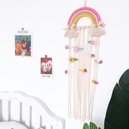 Unicorn Storage Organizer Hair Clips Hanger Organizer Strip Wall Hair Bows Storage Belt Tassel Girl Hair Accessories