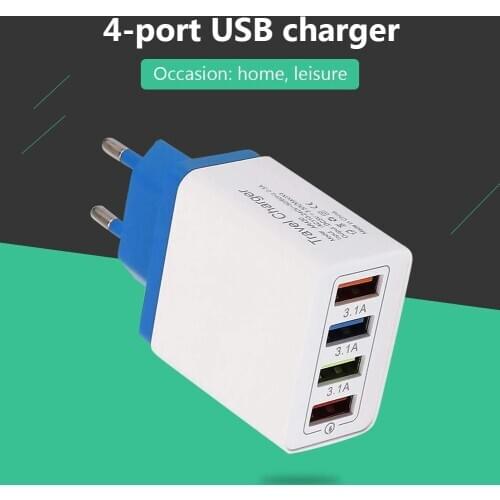 Hot Sale Chargers Skillful Manufacture 4 USB Travel Wall Charger 3A Mobile Phone Fast Charging Charger EU Plug Adapter