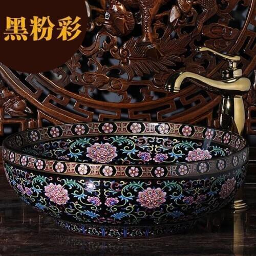 Bathroom Lavabo Ceramic Counter Top Wash Basin Cloakroom Hand Painted Vessel Sink ceramic wash basin bathroom sink