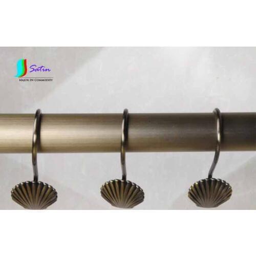 O0021 12PCS/Set Home Bathroom Decoration Metal Nickel Zinc Alloy European Design Sheel Shaped Cinnamon color Shower Curtain Hook