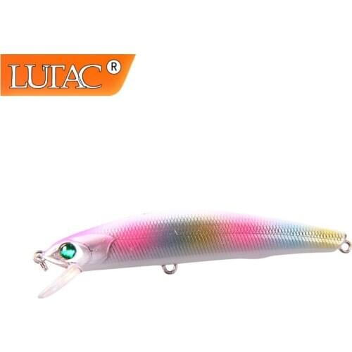 Lutac Fishing Lures Hard Baits Minnow Slow Sinking Artificial Baits Plastic VMC Treble Hooks 80mm 7g