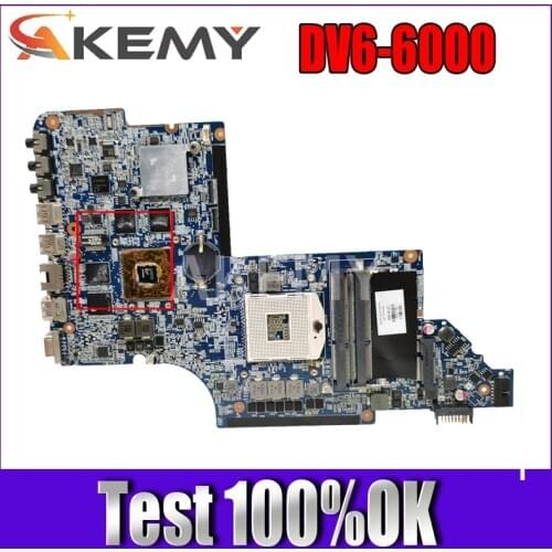 Akemy 641487-001 Laptop Motherboard For HP Pavilion DV6 DV6-6000 MAIN BOARD HM65 DDR3 HD6490M Video card