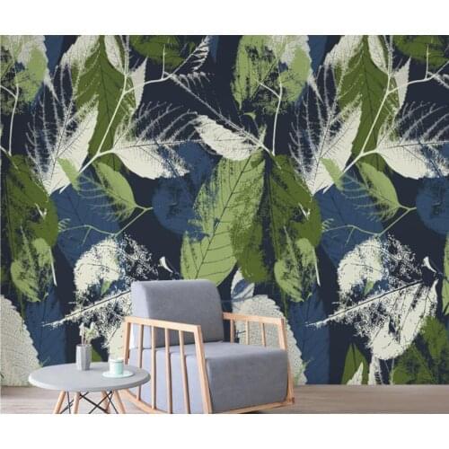 CJSIR Custom Abstract Vintage Watercolor Leaves Leaf Wallpaper Living Room Bedroom Furniture TV Background Mural Wall Paper