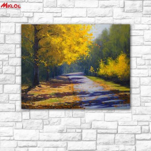 Wall Art Forest highway Scenery painting Painting For Living Room Home Decoration Oil Painting On Canvas Wall Painting no fram