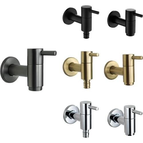 Black Gold Wall Mounted Small Tap Decorative Garden Faucet Mop Pool Washing Machine Water Tap Basin Bibcock Taps Chrome Plated