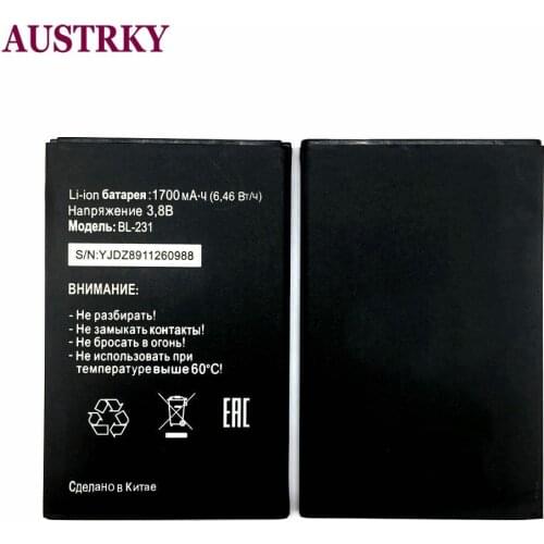 New 1700mAh High Quality Battery For Tele2 midi bL-231 Mobile Phone In stock Tracking code
