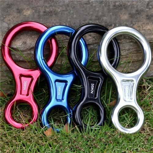 Professional Carabiner 8 Ring Camping Hook 35KN Carabiner Descent Control Rope Clip Outdoor Rock Climbing Gear Equipment