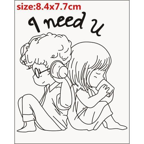 Listen to music boys and girls Transparent Clear Stamps Silicone Seals for DIY scrapbooking photo album Card Making