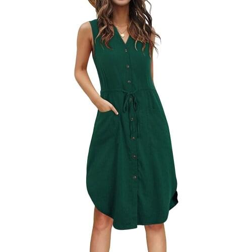 REPHYLLIS Summer Dresses With Buttons