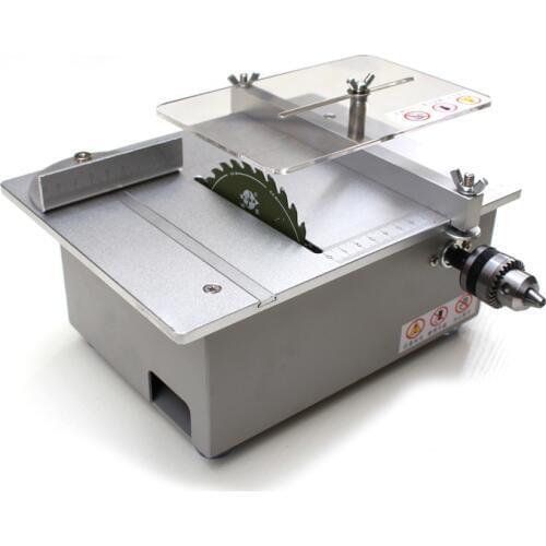 Sliver Dual Motor Mini Table Saw Woodworking DIY Desktop Saw Table Cutter