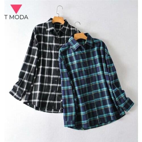 T MODA Women's Plaid Shirts