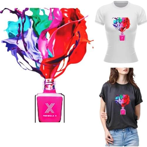 Heat Transfer Patches For Clothing Fashion Moden Art Thermal Stickers On Clothes Bags Iron On Patches Diy Women Girls T-Shirt