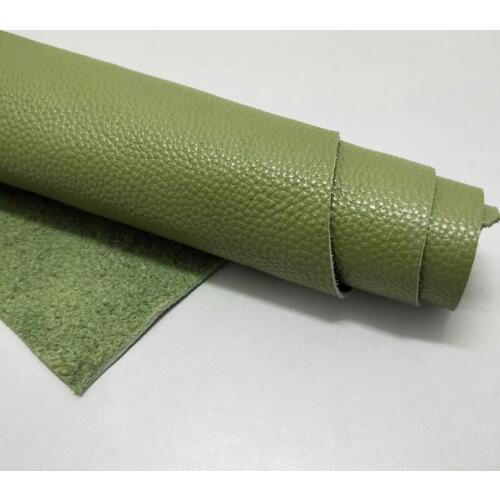 Cowhide leather green top layer lychee leather fabric cowhide cut DIY manual For Leathercraft Sewing Accessories