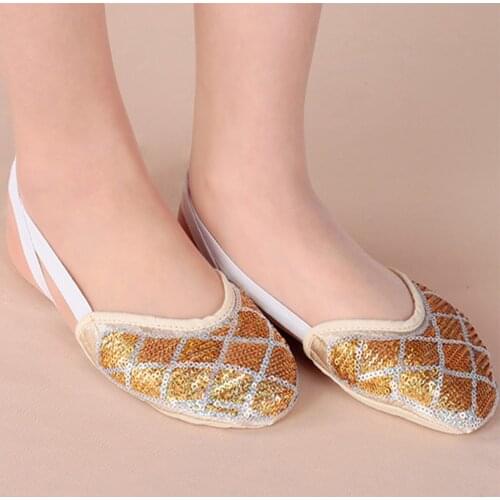 Women Dance Shoes Half Sole Ballet Belly Lyrical Shoes Toe Pads