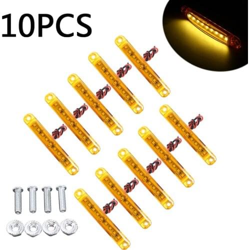 10Pcs 12V 9 LED Amber Car Truck Lorry Side Marker Trailer Light Rear Side Indicator Signal Marker Lamp Bus Lorries DIY Parts