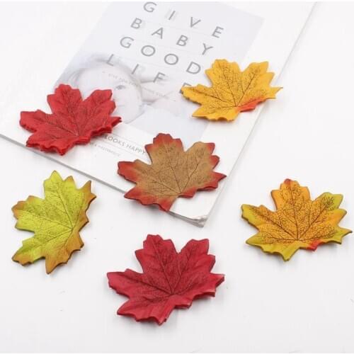100 Autumn/Maple Silk Leaves Multi Coloured/Wedding/Decoration