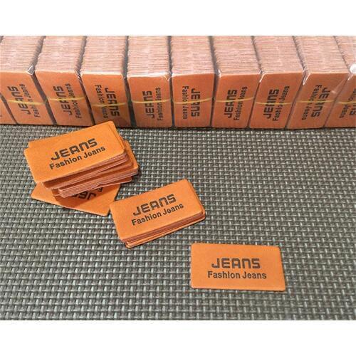 100pcs Jeans leather labels in stock/PU/card TAGS Universal jeans leather patch labels good quality leather label for clothes
