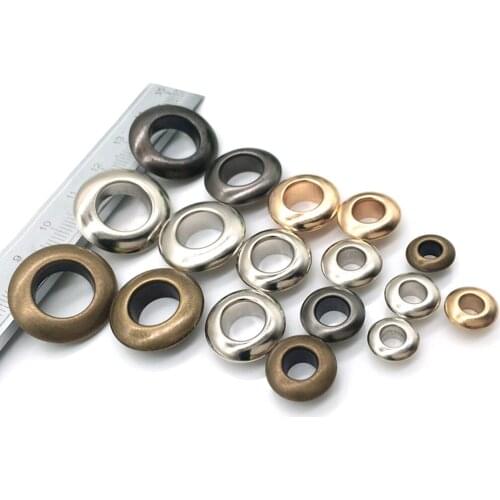 100pcs Brass Eyelet with Washer Antirust 4/4.5/5/6/8/10mm Leather Craft Clothing Bag Repair Grommet Banner Round Eye Rings