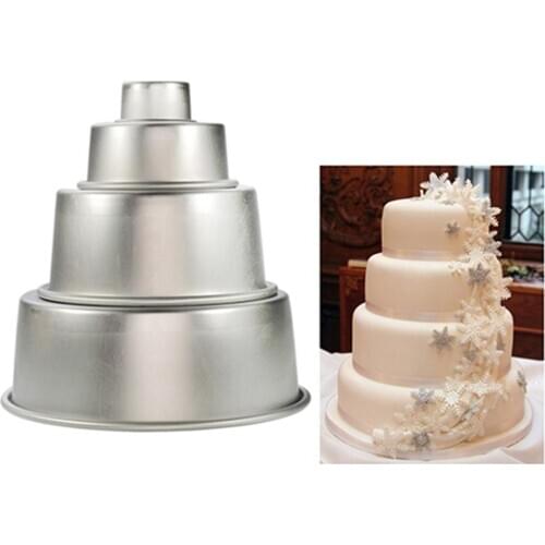 2/4/6/8 Inch Aluminum Alloy Non-stick Round Cake Mould Pan Bakeware Baking Tool Cake Mould Pan Cake Tool for weddings birthdays