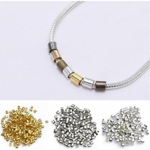 500Pcs Stainless steel Round Stopper Spacer Crimp Tube Beads Wire Connectors For DIY Jewelry Making Accessories Supplies