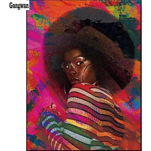 5d Diy Diamond Embroidery African Girl Mosaic diamond painting full of square round cross stitch black women Pattern home decor