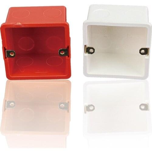 4pcs 86 Type PVC Junction Box 50mm Flame Retardant Wire Concealed Dark Box Switch Socket Bottom Box Red White