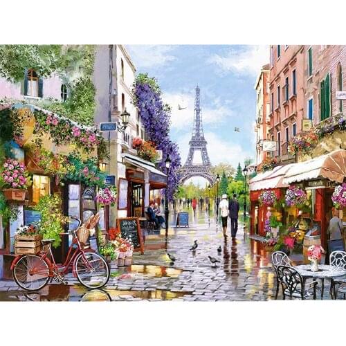 5D DIY All Square/Round Diamond Diamond Painting Embroidery Flower Paris Landscape Painting Diamond Home Art Decoration