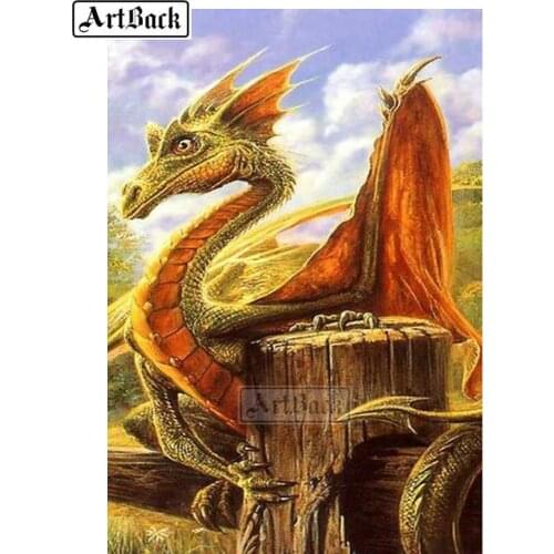 New 5d diy diamond painting dragon picture full square drill diamond embroidery 3d resin mosaic animal decoration artwork ARD163