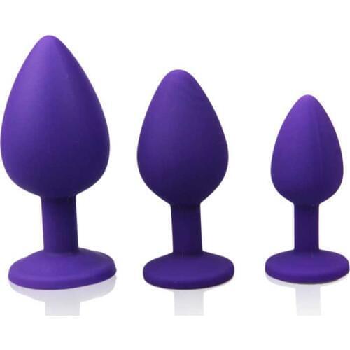 Lots 3pcs Anal Plug backyard g spot Stimulating Silicone Butt Plug Booty Beads Crystal diamond Jewelry sex Toys couple Gift
