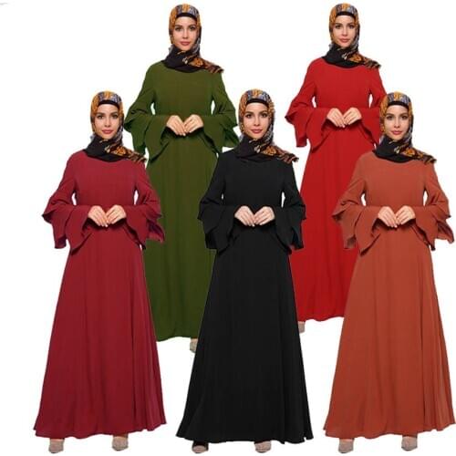 Arab Muslim Women Prayer Garment Flared Sleeves Hooded Worship Thobe Gown Prayer Middle East Robe Islamic Abaya Hijab Dress