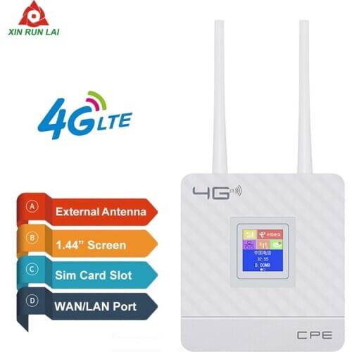 Wireless CPE 4G Wifi Router Portable Gateway FDD TDD LTE WCDMA GSM Global Unlock External Antennas SIM Card Slot WAN/LAN Port