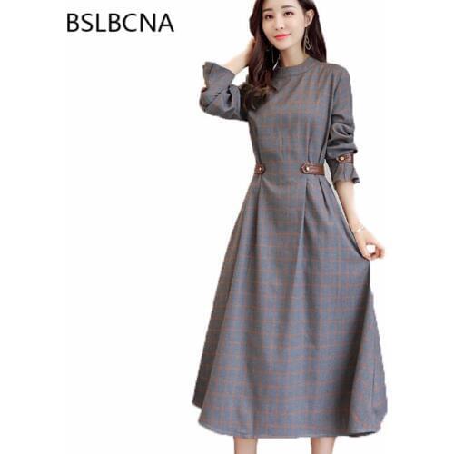 Модные платья в клетку BSLBCNA China At AliExpress