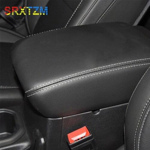 For Jeep Wrangler Jk 2011-2017 2018 Microfiber Leather Car Styling Center Armrest Console Lid Box Cover Trim